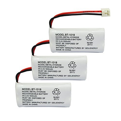 GEILIENERGY BT18433 BT-18433 BT184342 BT-184342 BT1011 BT-1011 Replacement Battery Compatible with AT&T and Vtech BT-8300 BATT-6010 89-1326-00-00 89-1330-01-00 CPH-515D Cordless Phone(Pack of 3)