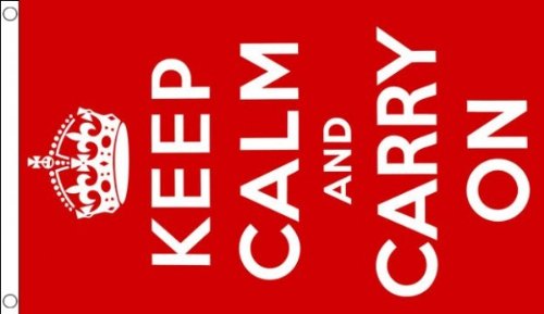 AZ FLAG - Keep Calm And Carry On Red Flag - 2x3 Ft - 100D Polyester Union Jack - United Kingdom Banner with Two Metal Grommets - Fade Resistant - Vivid Colors - 2' x 3' Feet - 90x60 Cm