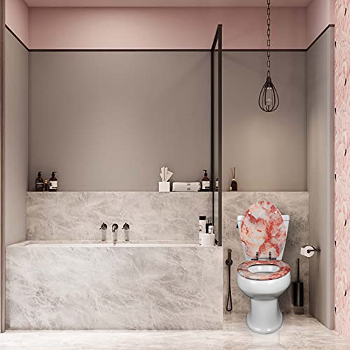 Marble Elongated Toilet Seat Natural Wooden Toilet Seat with Quiet