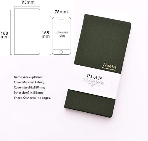 Fromthenon Notebook and Journal Undated Weekly Monthly Planner Organizer Agenda for Full Year Daily Schedule Notepad Stationery (Olive Green)