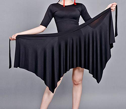 ModLatBal Women's Latin Dance Skirt Skate Wrap Scarf Tango Dancewear Swing Rumba Dancing Costume - Thumbnail 5