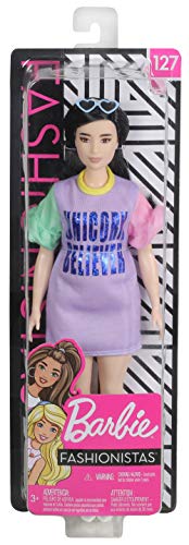 Barbie Fashionistas Puppe im pastellfarbenen Kleid mit Herzchenbrille – Bild 7
