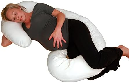 PureGreen Woman's Human Body Comfortable J Shaped Premium Maternity | Pregnancy Pillow Wedge, snug cushion, Full Contoured Support Body, Belly, Back, Joints &amp; Knees System, for Nursing &amp; Snuggle