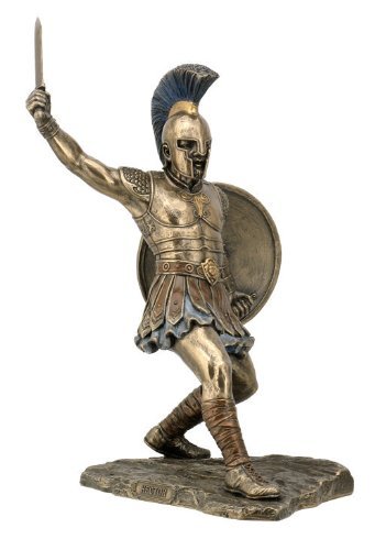 Sale - hector unleashed with sword & shield statue …