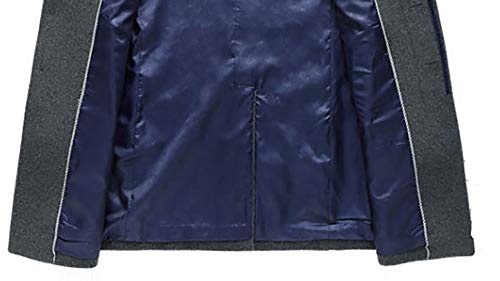 Clearance Forthery Men's Trench Coat Winter Long Jacket Double Breasted Overcoat(Black, US Size M = Tag L) - Thumbnail 3