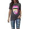 XYJD Lente en Zomer Dames Pullover Ronde hals Korte Mouwen T-Shirt Losse Print Effen Kleur Top T-Shirt Vrouwen