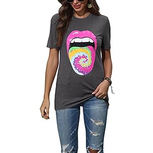 XYJD Lente en Zomer Dames Pullover Ronde hals Korte Mouwen T-Shirt Losse Print Effen Kleur Top T-Shirt Vrouwen