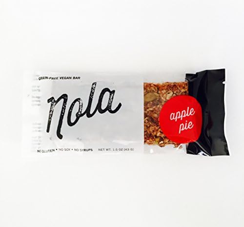 The Vegan Apple Nola Bar: All-natural, Gluten-free, Paleo-friendly (Box of 12)