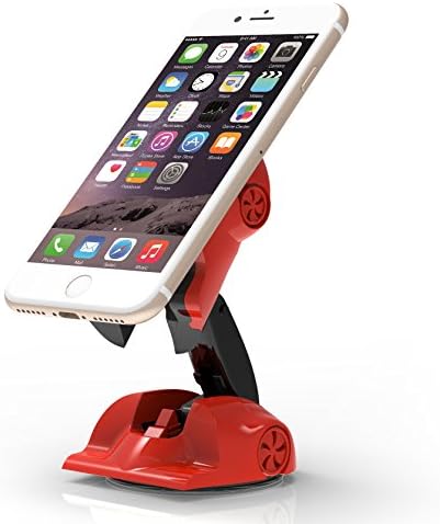 Car Phone Mount XUNMEJ Phone Holder Universal Windshield Dashboard Magnetic Phone Cradle for iPhone X 8 7 6s 5s 7/6 plus Samsung Galaxy S8 Edge S7 S6 Note 6 7, Nexus, Blackberry, LG (Red)