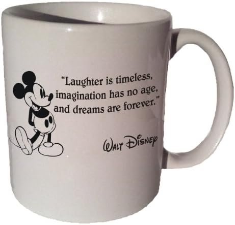 Mickey Mouse Disney "Laughter Is Timeless..." Quote Coffee Tea Ceramic Mug 11 Oz
