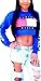 U-WARDROBE Casual Hoodie Literal Printing Sport Crop Top Sweatshirt Jumper Pullover Tops
