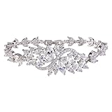 EVER FAITH Women's Cubic Zirconia Wave Marquise Shape Leaf Tennis Bracelet