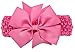 Wehous 8 Pcs Baby Girl's Headbands Turban Chiffon Hairband for Newborn and Children Pink