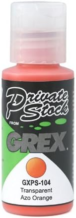 Grex GXPS-104 Private Stock Airbrush Colors, 1 Fluid Ounce, Transparent Azo Orange