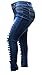PN WOMENS PLUS SIZE DARK BLUE Denim JEANS Stretch Skinny Ripped Distressed Pants (20)