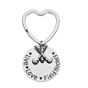 Infinity Collection Field Hockey Keychain, Girls Field Hockey Jewelry, Field Hockey Live Love Charm Keychain for Girl…