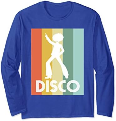 Unisex Retro Disco Dancing 70s Disco Dancer Long Sleeve Shirt XL: Royal Blue