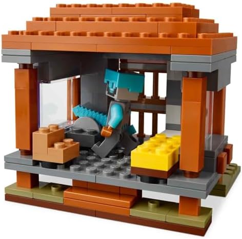 Minecraft EIN Verwüster am Plünderer-Außenposten - Gaming Spielzeug für Kinder - Minifigur mit Schnappkiefer Funktion und Dorf Festung - Gaming Geschenk für Jungen & Mädchen ab 8 Jahren - 21278