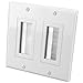 iMBAPrice® Dual Gang Wall Plate with Brush Bristles - White