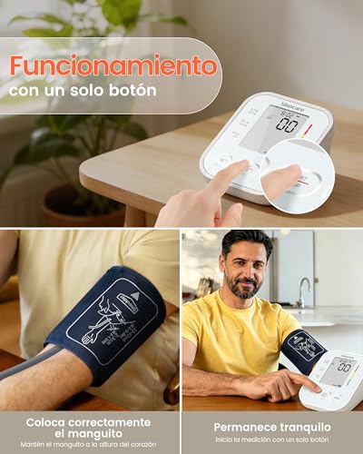 Sinocare Digital Arm Blood Pressure Monitor with Large Screen, White