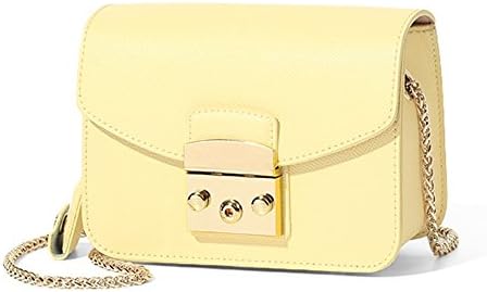 Actlure Genuine Cow Leather Metropolis Mini Shoulder Purese Crossbody Bag (Lyellow)