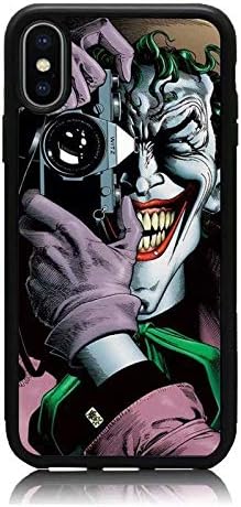 iPhone X Case, Shooting Smile Killing Joker Print Soft Silicone & Hard Back Cover, [Shock Absorbent] Shell Protective…