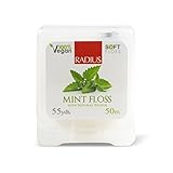 RADIUS - Natural Soft Floss, Xylitol for an Oral Care Boost, Total Tooth and Gum Protection, 100% Vegan (Mint, 55 yd, Pack of 6)