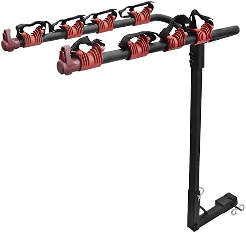 Bike Rack 4 Bicycle Bikes Hitch Mount Car Truck SUV Minivans Carrier Outdoor Camping Hiking Safety With Reflective Red End Caps Heavy Duty Steel Construction