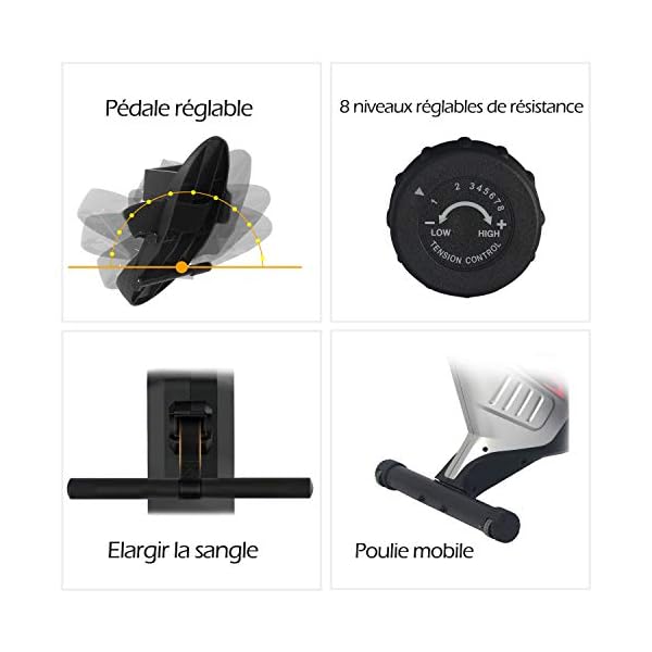 ISE-SY-1750-SY-1750-Magnetic-Rowing-Machine-with-8-Levels-of-the-Computer-Slide-Black-and-Red-145-x-46-x-20-cm ISE SY-1750 Rowing Machine with Magnetic Braking System, 8 Resistance Levels, Aluminium Slide, LCD Screen, Silent