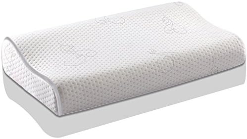 Serene Freestyle Premium Soft Bed Pillow Ultra-Luxury Contour Memory Foam Pillow with Washable Removable Cover,Standard/Queen Size, White Level