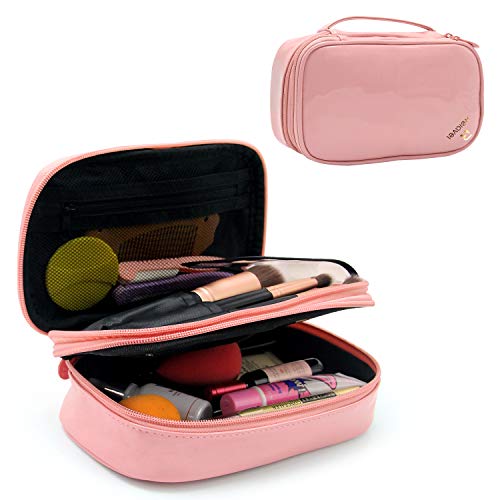 Relavel Makeup Bag Small Travel Cosmetic Bag for Women Girls Makeup Brushes Bag Portable 2 Layer Cosmetic Case with Brush Organizer Christmas Gift (Pink) 1 Relavel Makeup Bag Small Travel Cosmetic Bag for Women Girls Makeup Brushes Bag Portable 2 Layer Cosmetic Case with Brush Organizer Christmas Gift (Pink)