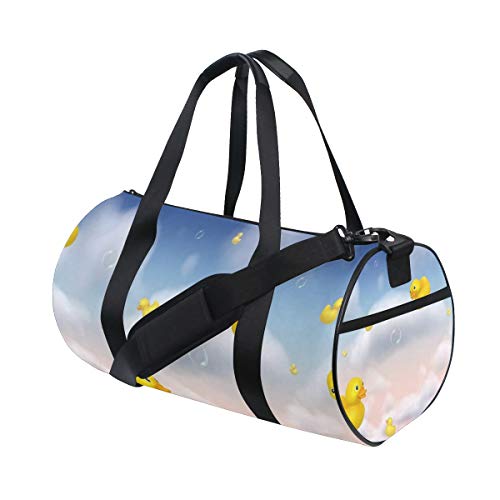 Sports Bag Blue Sky Ducks Mens Duffle Luggage Travel Bags Kid Lightweight Gym bag