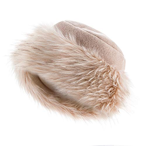 Futrzane Faux Fur Trimmed Winter Hat for Women - Classy Russian Hat with Fleece