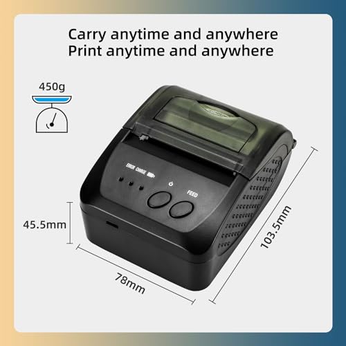 NetumScan Wireless Bluetooth Thermal Printer 2 Inch 58mm Mini USB POS Printer for Retail Restaurant Compatible with Android/iOS/PC/Windows NS1809DD