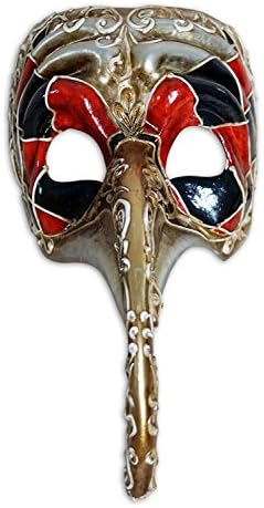 Magic of VeneziaVenetian Half Face Mask Zan Turco Arlecchino for Men