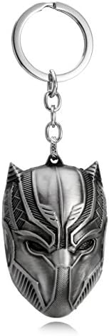 Unique Comics Black Panther Mask Metal Pendant Keychain (Silver)