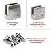 40PC, Stainless Steel 316 Square Flat Back Glass Clamp 55 x 55 mm for 3/8