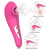 Clitoral Nipple Sucking Vibrator, Enlove, Clit Vibrators Clitoris Stimulator with 10 Suction & Vibration Patterns, Adults Sex Toys for Women Couples, Rose Red