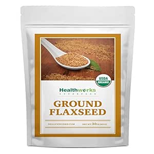 Healthworks Flax Seed Ground Powder Cold Milled Raw Organic (32 Ounces / 2 Pounds) | All-Natural | Contains Protein, Fiber, Omega 3 &amp; Lignin/Lignan | Smoothies, Coffee, Shakes &amp; Oatmeal