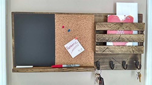 Cork Board and Chalk Board, Mail Organizer, Rustic Organizer, Key Holder, Mail Holder, Personalization Option