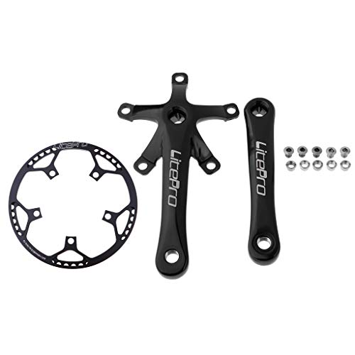 LEIPUPA Single Speed Crankset 170mm Crankarms + 130mm BCD Bike Chainring - 19 Style Available - Black 53T