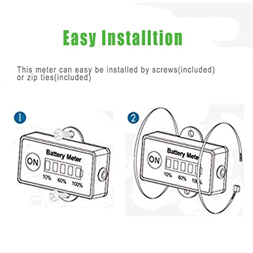 Jayron JR-BI005 Mini LED Battery Indicator Battery Fuel gauges for General 12V 24V Battery (Lead Acid Battery)