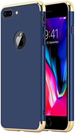 iPhone 8 Plus Case, CASELEAF Stylish Ultra Thin and Slim Hard Case [Support Wireless Charging] Coated Non Slip Matte Surface with 3 Detachable Parts for Apple iPhone 8 Plus [Blue]