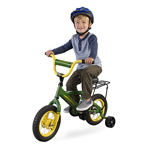 John Deere Heavy Duty Kids Steel Bicycle, 12Inch, Green and Yellow