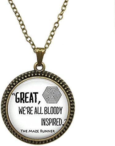 Glass Dome Cabochon Necklace Pendants MAZE RUNNER Quote Gemstone Fashion Jewelry for men women