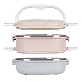 Mr.Foodie Stainless Steel Lunch Box | Improved Clips | Leak Proof Bento Container with Compartments Suitable for Kids & Adults