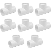 HayEastdor 8PCS 3/4 Inch PVC Tee Pipe Coupling Adapter Pipe Fittings Socket x Socket Connectors 3 Way for Sprinkler, Drip Irrigation System, Pipes Extension HE064-3/4