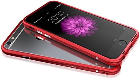 iNACU iPhone 6/6S 6 Plus/6S Plus, Lightning Full Bumper, Aluminum Metal Protective Frame (6/6S Red)