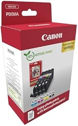 Canon CLI-526 Black Cyan Magenta Yellow Ink VALUE Pack + 50 Photo Paper Sheets view 2