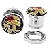 Plugs 00G Stainless Steel Red Rose Skeleton Cameo Screw Fit Plugs 00 Gauge (10mm) - 2 Pieces